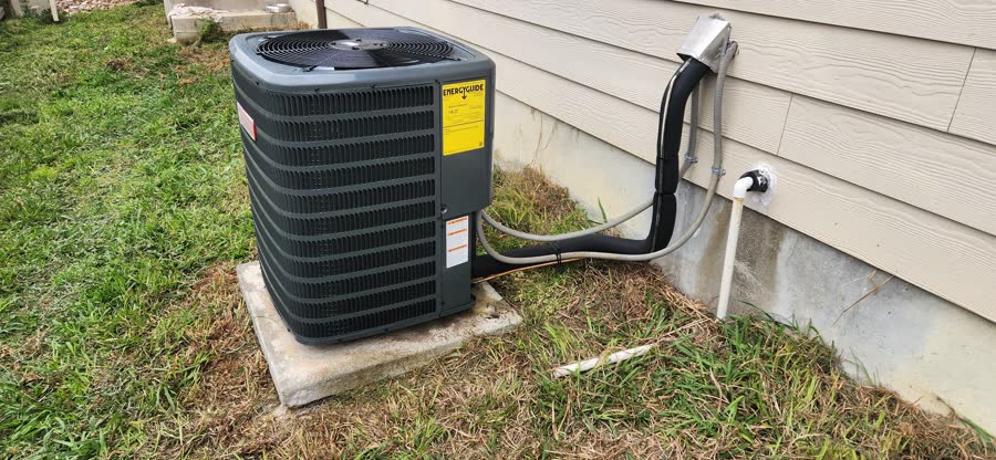 Outdoor condensing unit with new insulated refrigerant lines